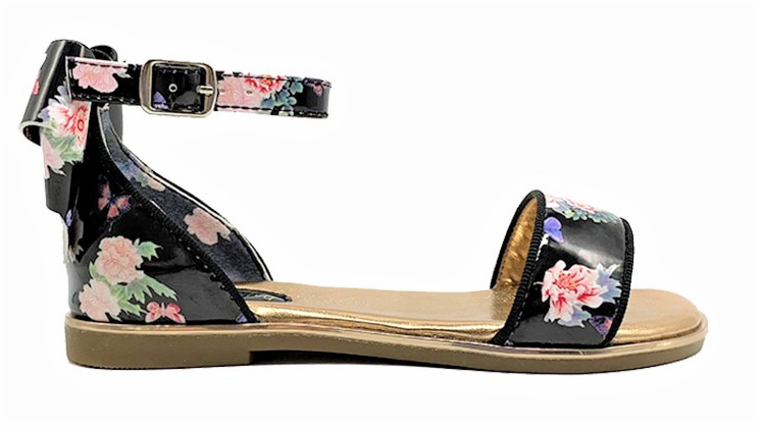 KIDS GIRLS CHILDREN Flat Ankle Strap Bow Butterfly Print Summer Infants